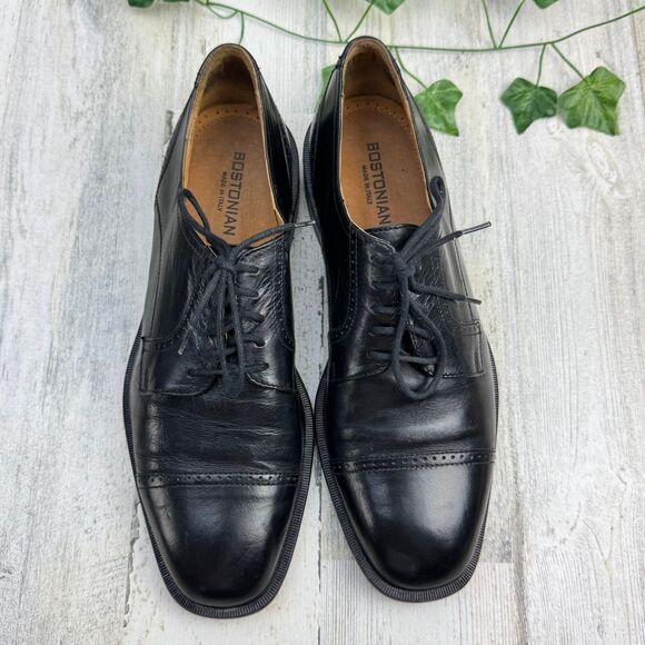 Bostonian Florentine Dress Shoes Men\'s 9M Black Leather Cap Toe Italy main image 7